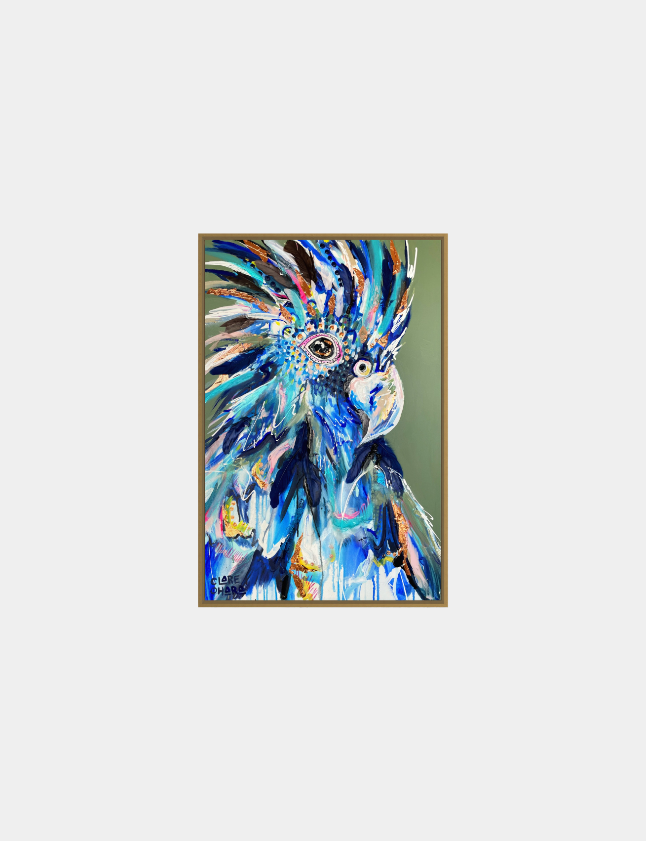 Pippa The Peacock -Clare O'Hara Australian Contemporary Artist - Art to Make You Smile