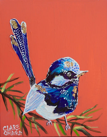 Betty the Blue Wren - Paper Print