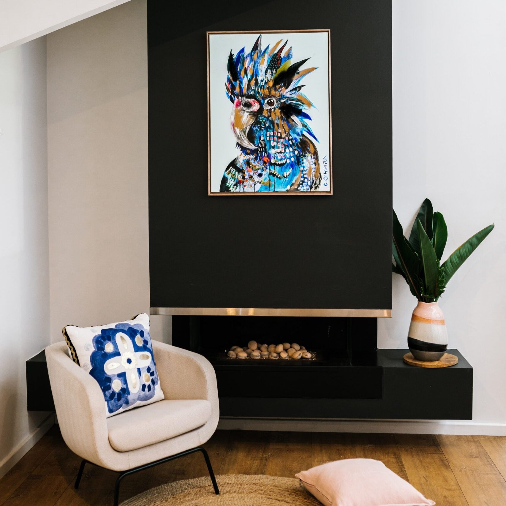 Blue The Cockatoo - Clare O'Hara Australian Contemporary Artist - Art to Make You Smile