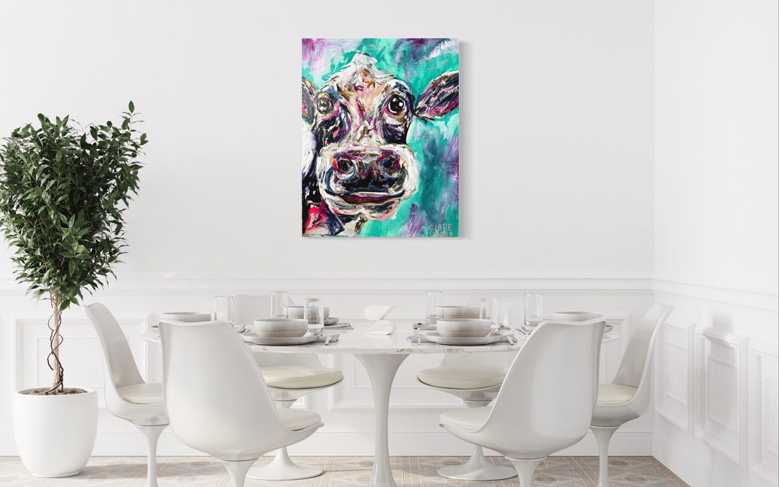 Carrie The Cow - Original -Clare O'Hara Australian Contemporary Artist - Art to Make You Smile