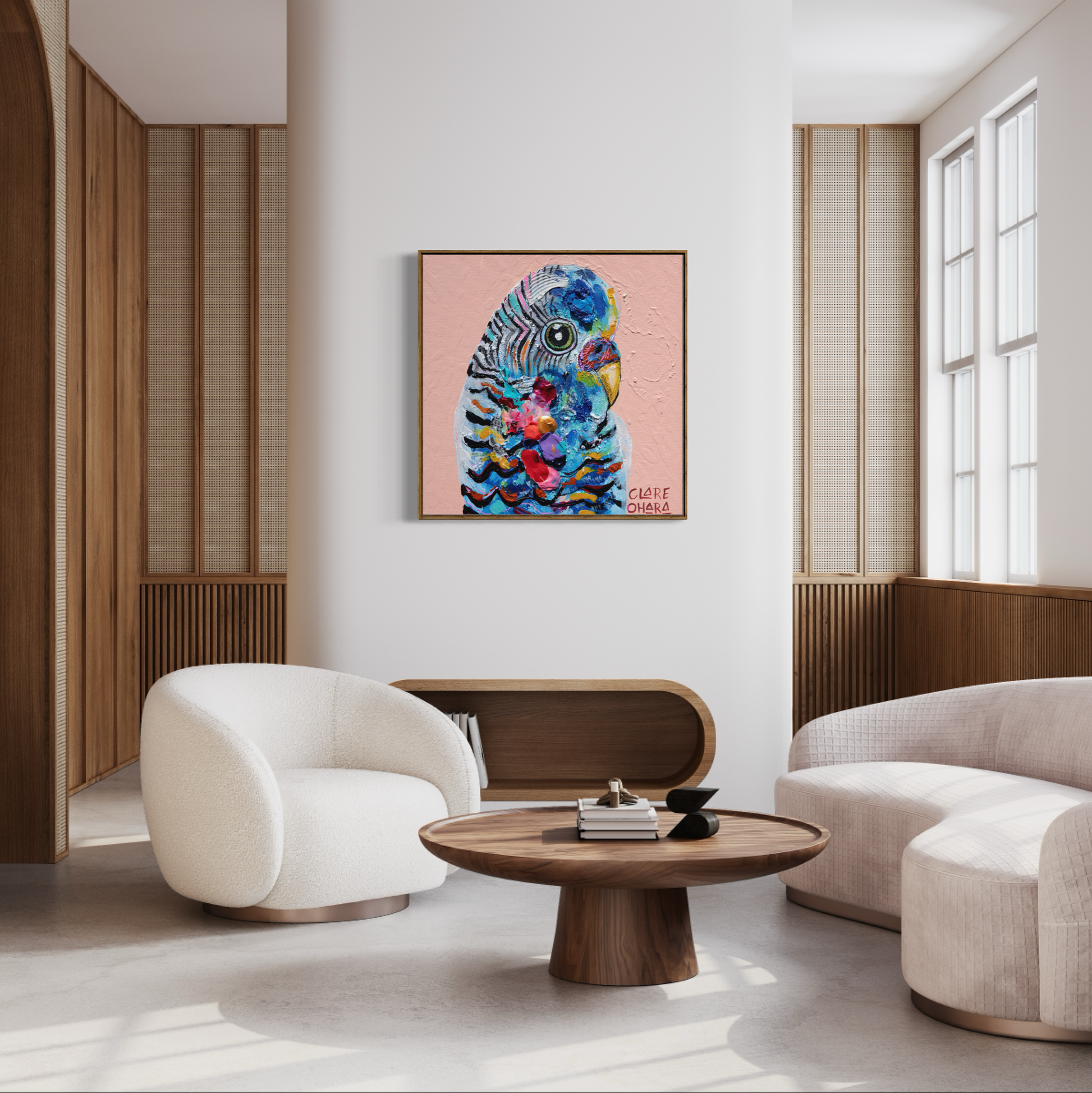 Bella The Budgee - Clare O'Hara Australian Contemporary Artist - Art to Make You Smile