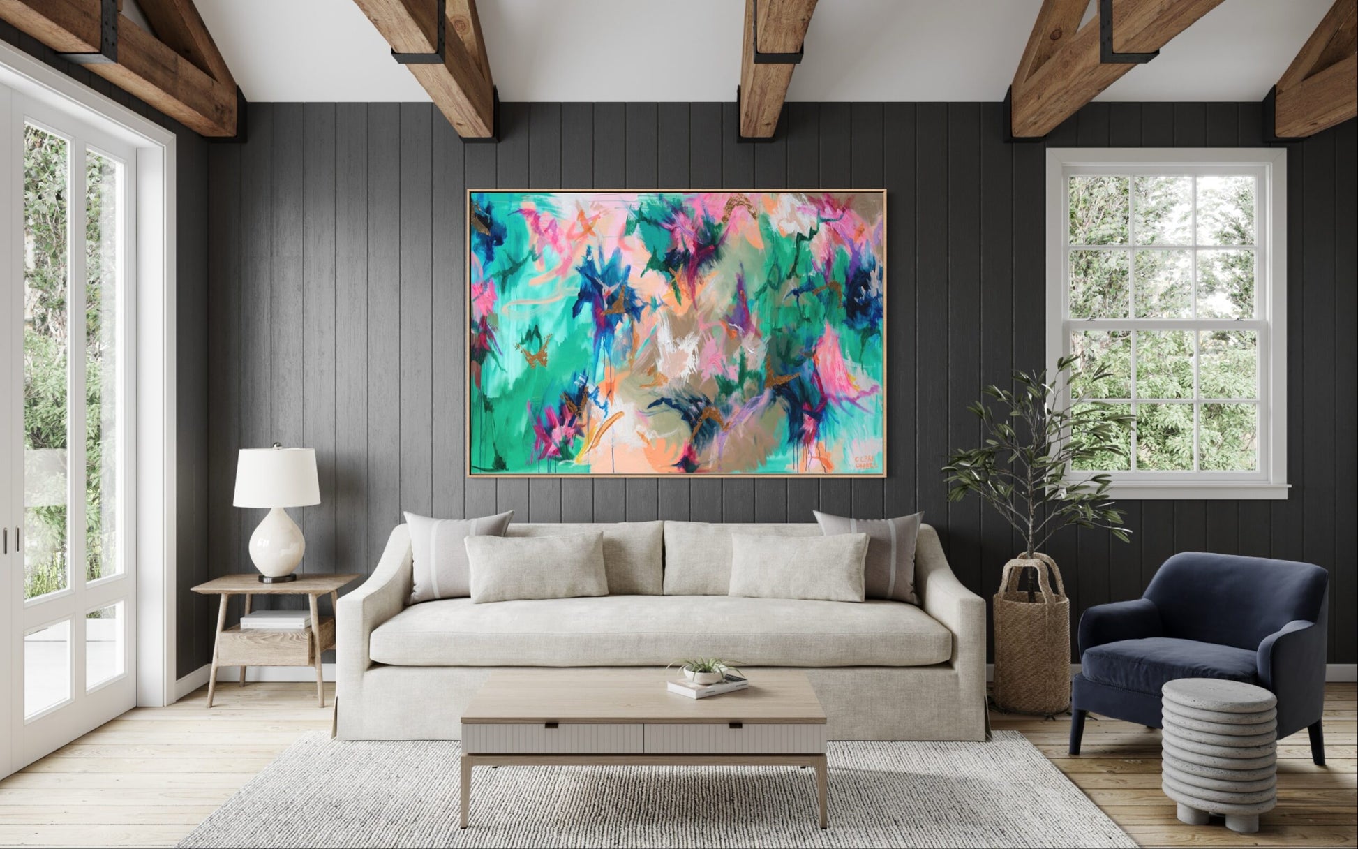 Sunset Skies - Clare O'Hara Australian Contemporary Artist - Art to Make You Smile