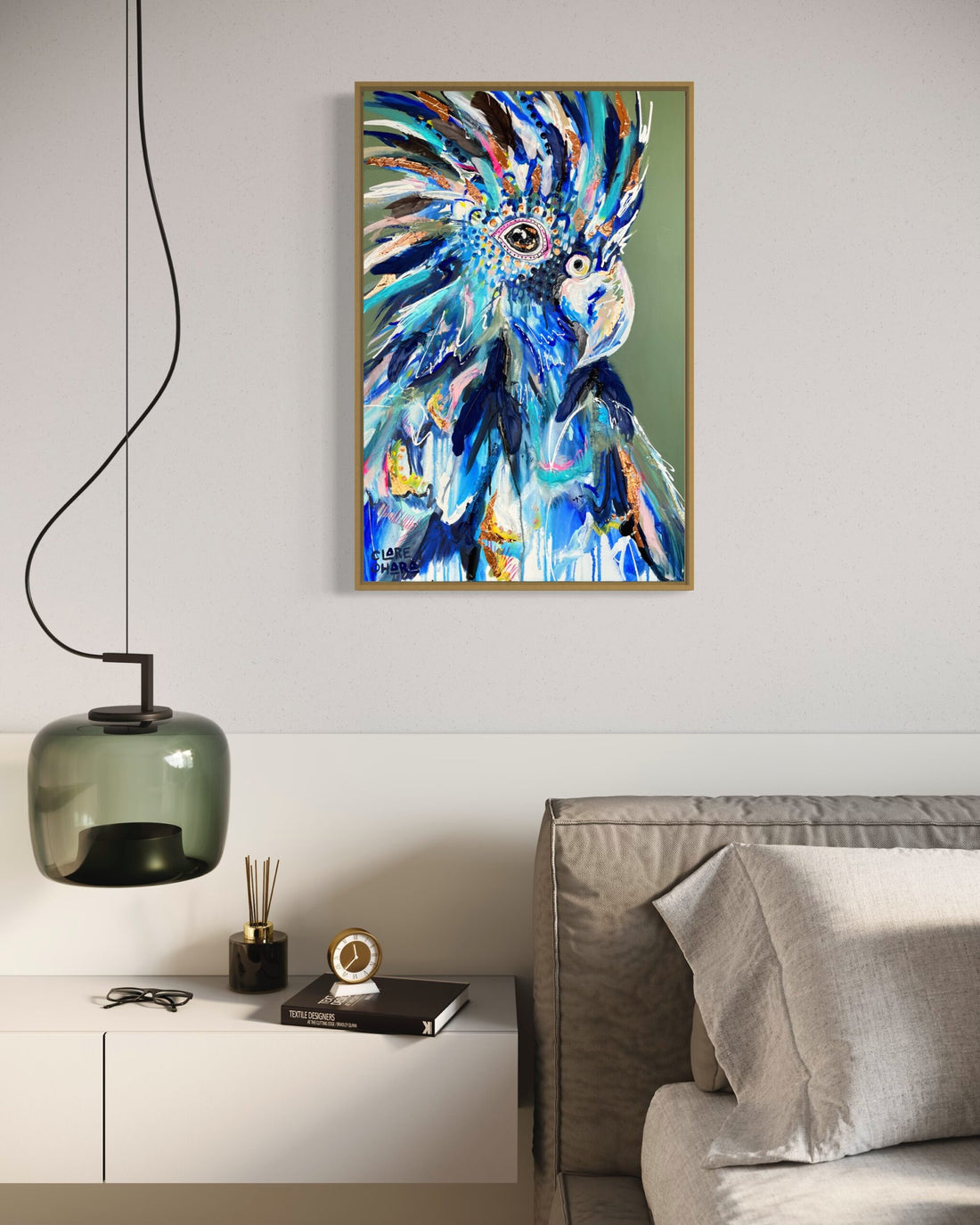 Charlie The Cockatoo -Clare O'Hara Australian Contemporary Artist - Art to Make You Smile