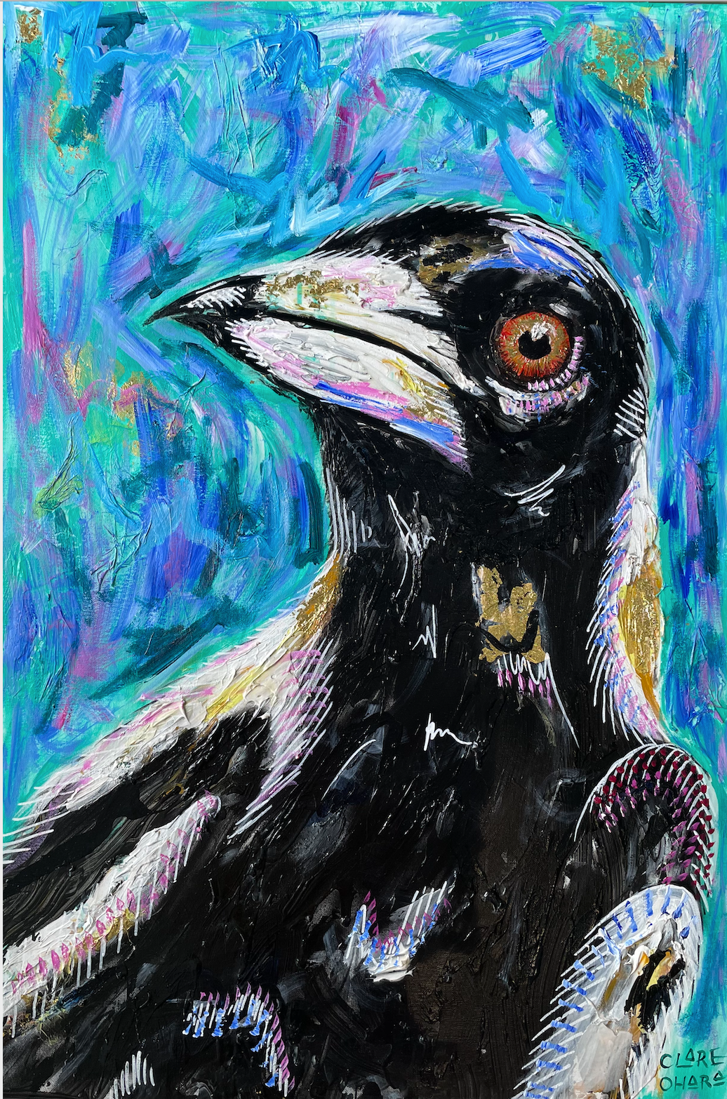 Maggie The Magpie- Clare O'Hara Australian Contemporary Artist - Art to Make You Smile
